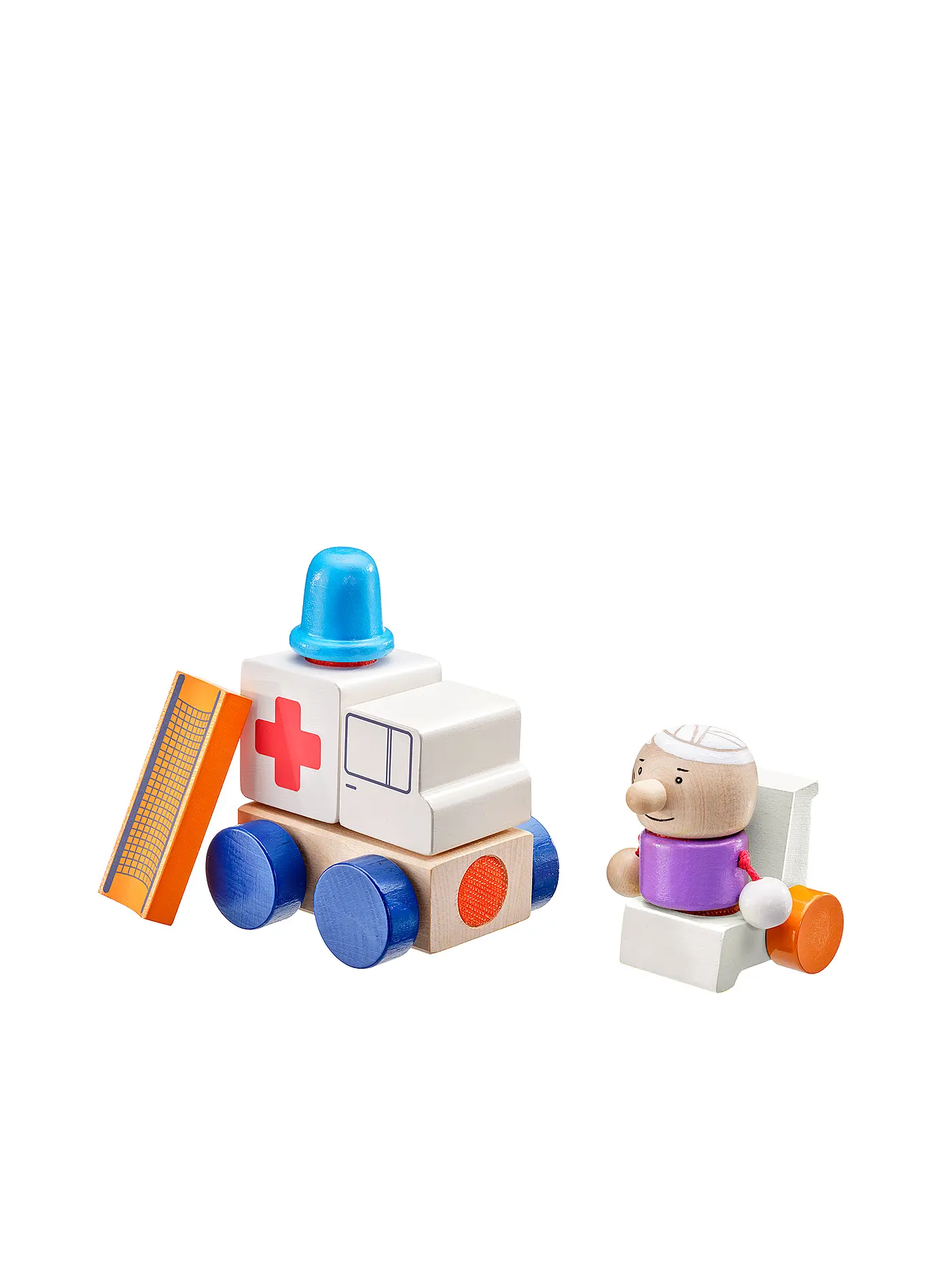 SELECTA | Klettini® Krankenwagen Klett-Stapelspielzeug 7 Teile | 